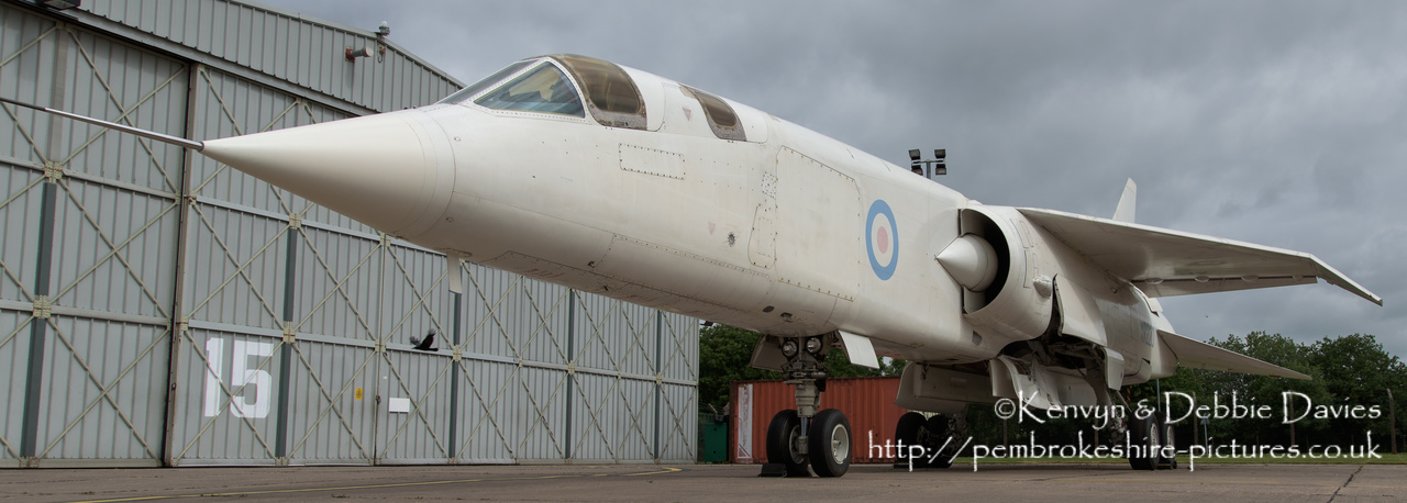 Designed in the early 60s, the first flight of the TSR 2 (Tactical Strike and Reconnaissance Mach 2) occurred in 1964. This is the second TSR 2 built (the first and only one that flew no longer exists).